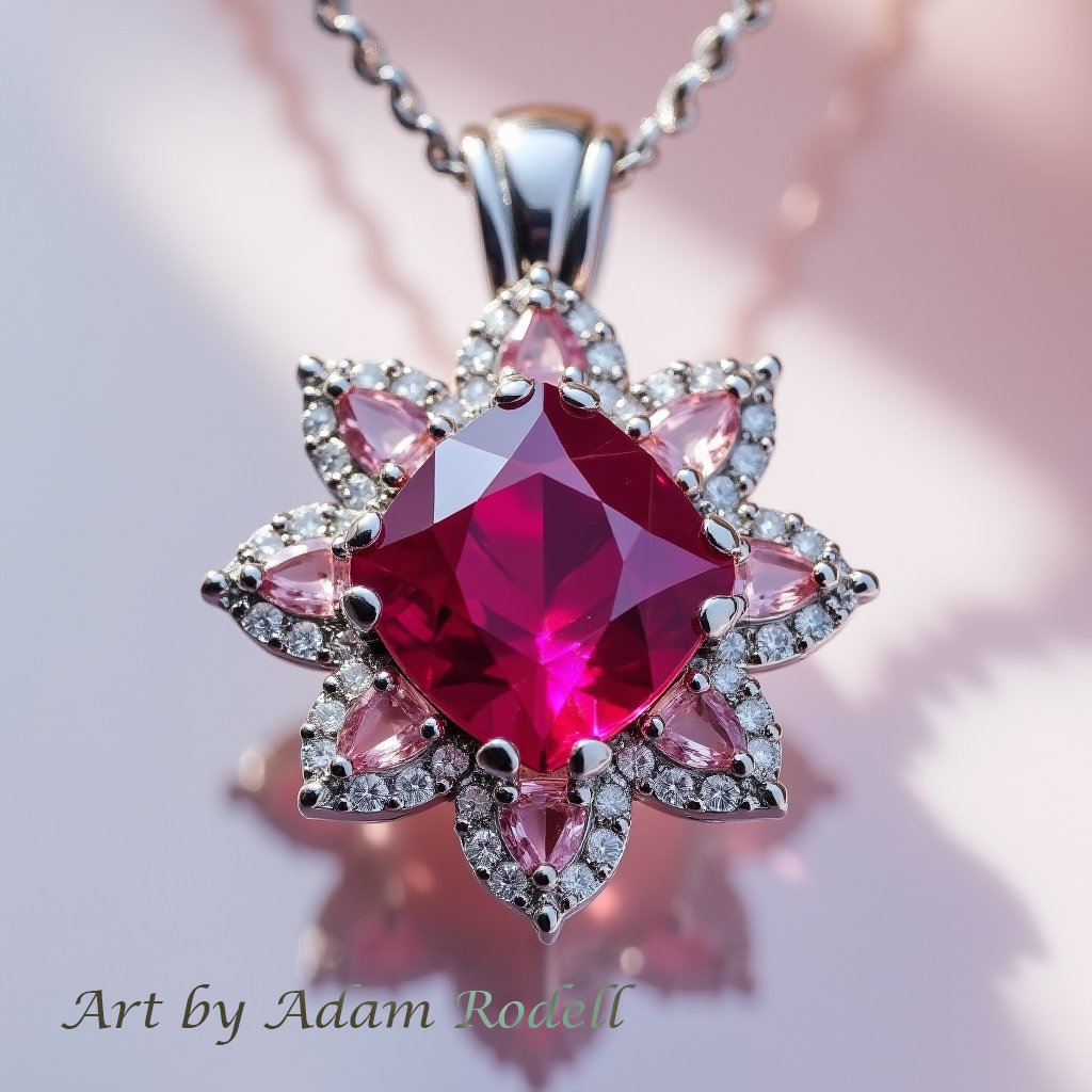 White Gold Ruby Pendant