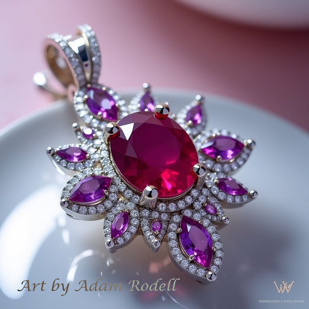 White Gold Ruby Pendant