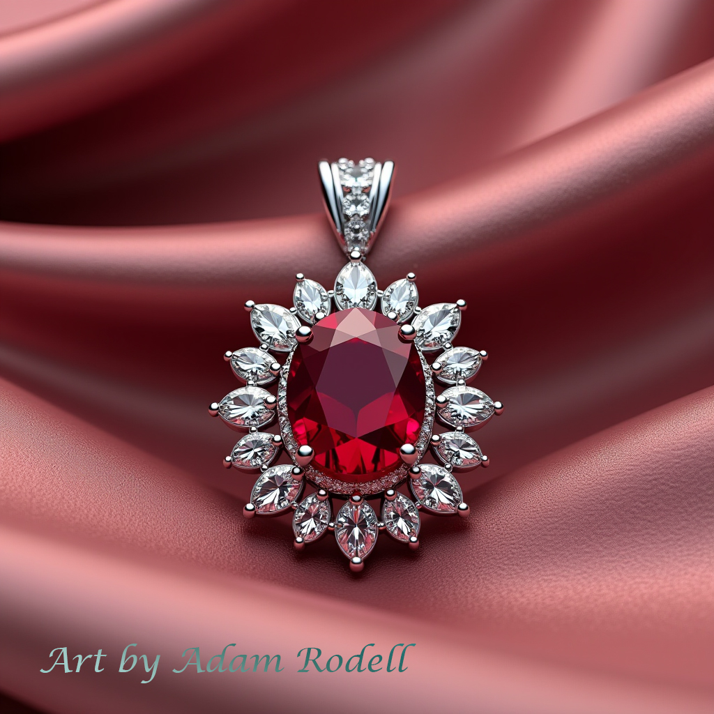 White Gold Ruby Pendant