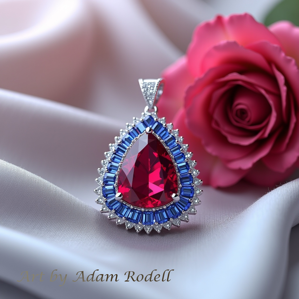 White Gold Ruby Pendant