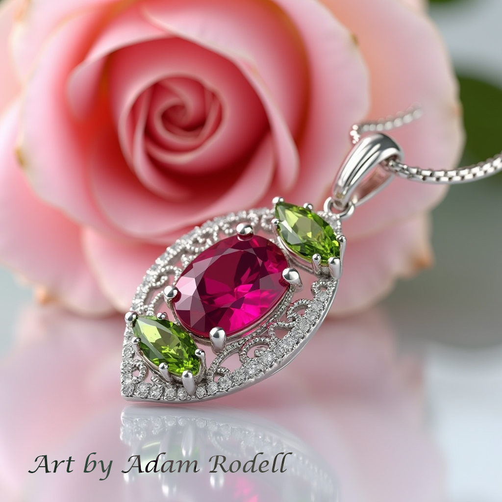 White Gold Ruby Pendant