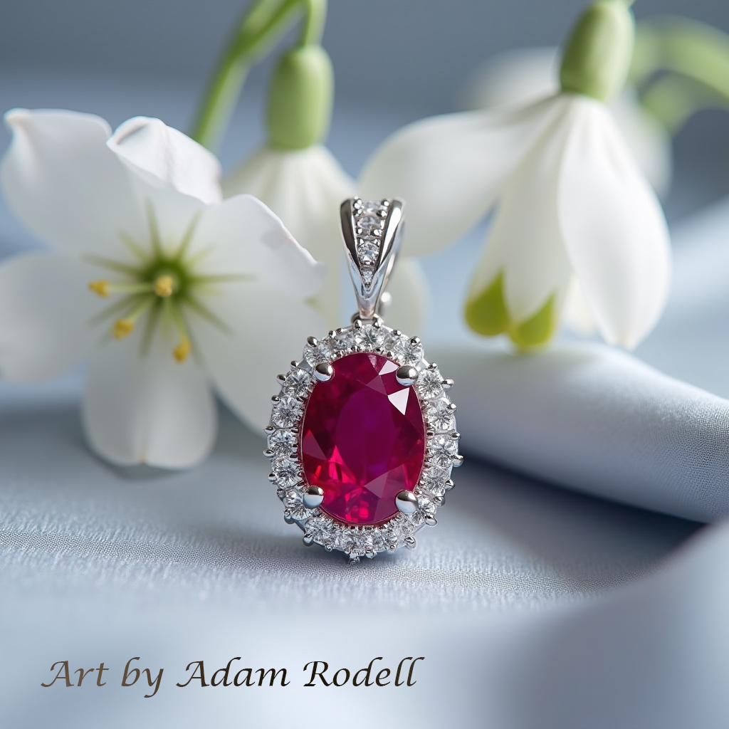 White Gold Ruby Pendant