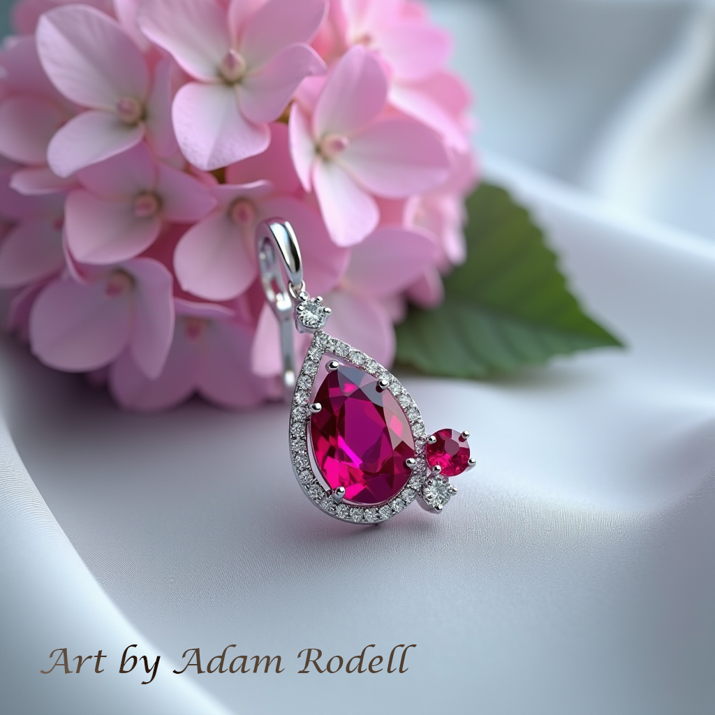 White Gold Ruby Pendant