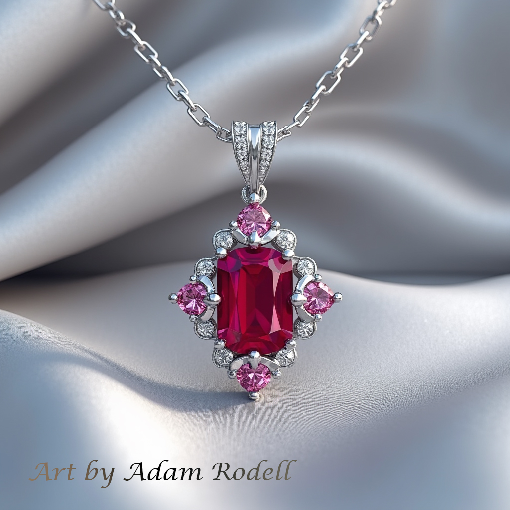 White Gold Ruby Pendant