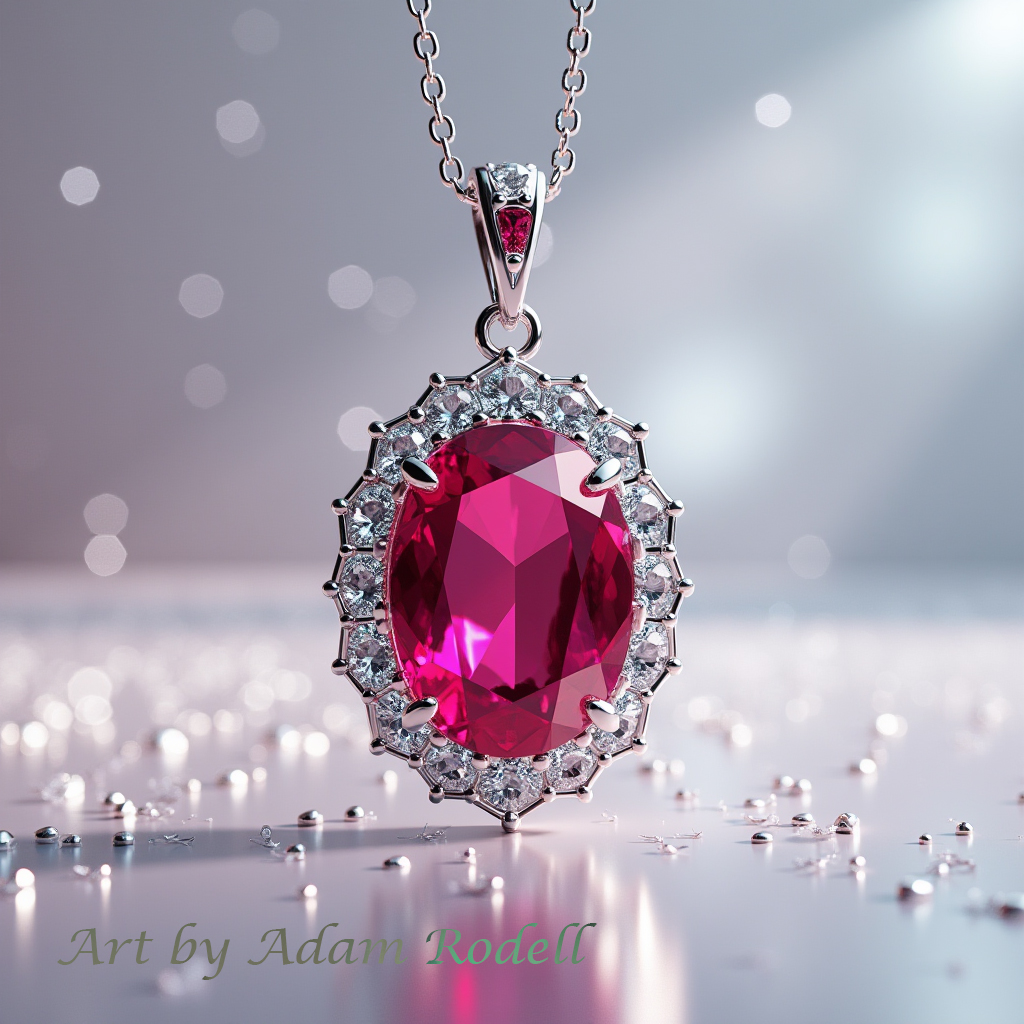 White Gold Ruby Pendant