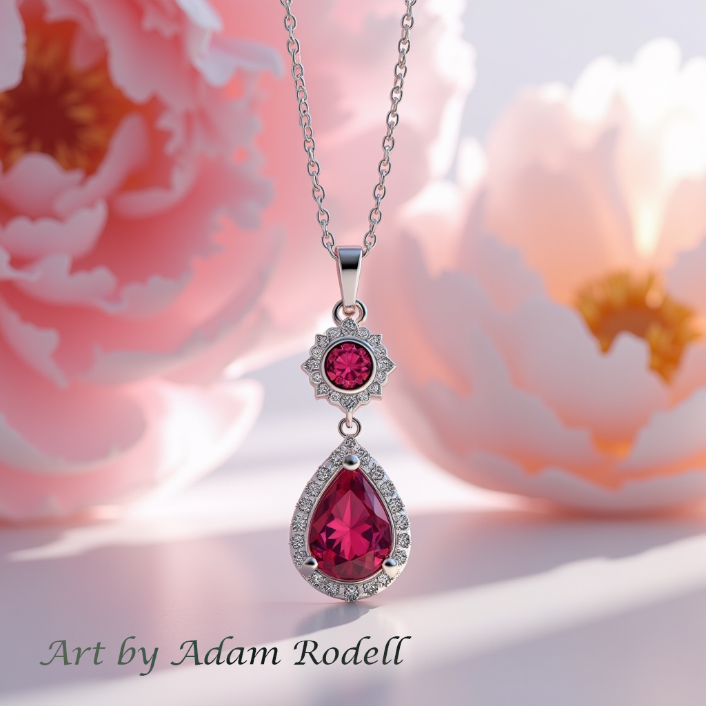 White Gold Ruby Pendant