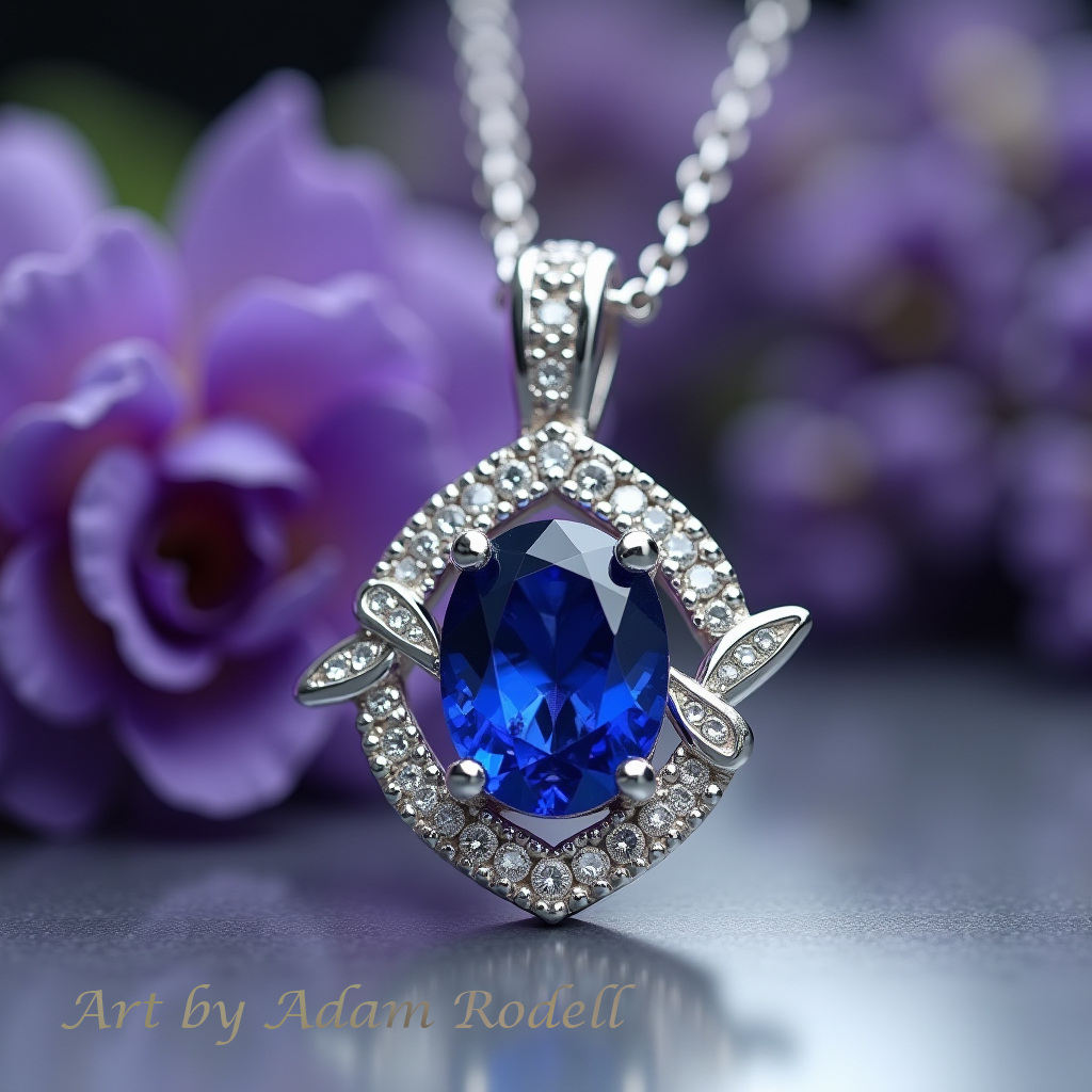 White Gold Sapphire Pendant