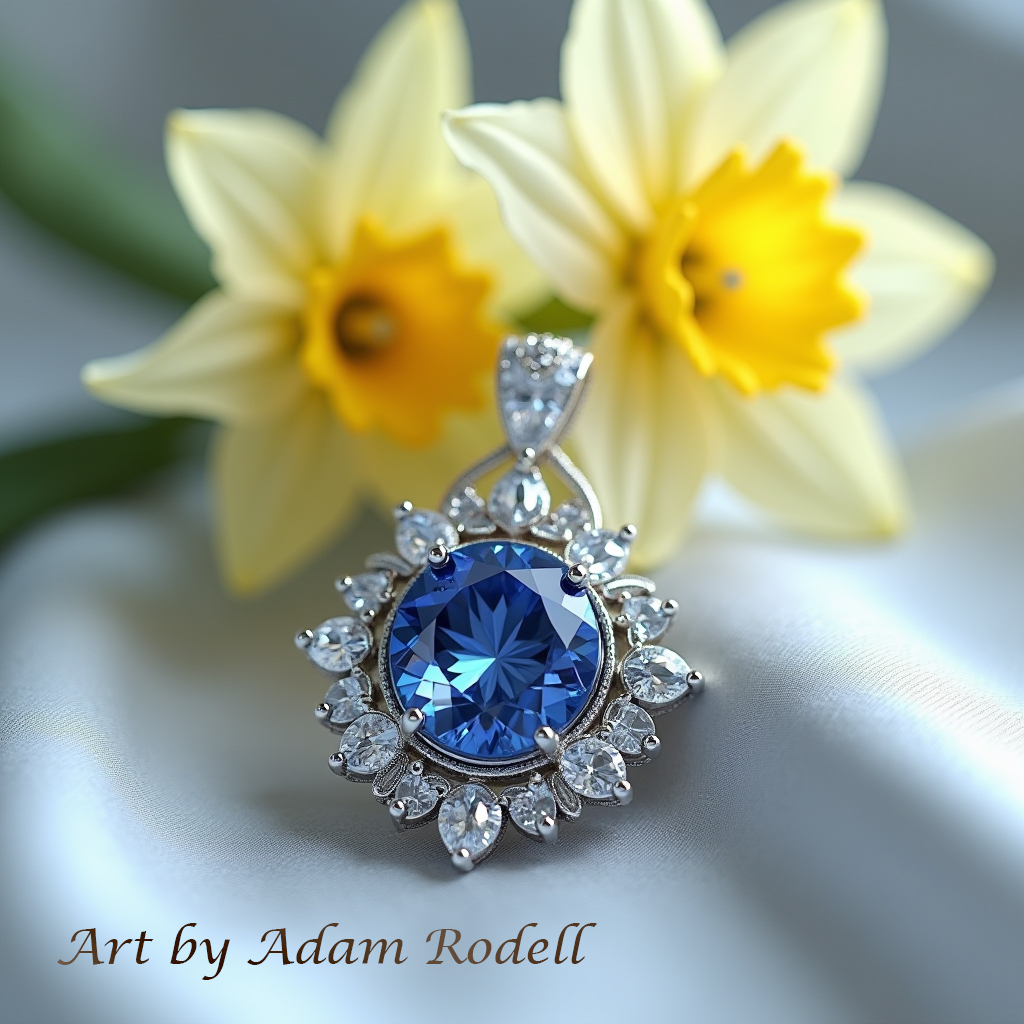 White Gold Sapphire Pendant