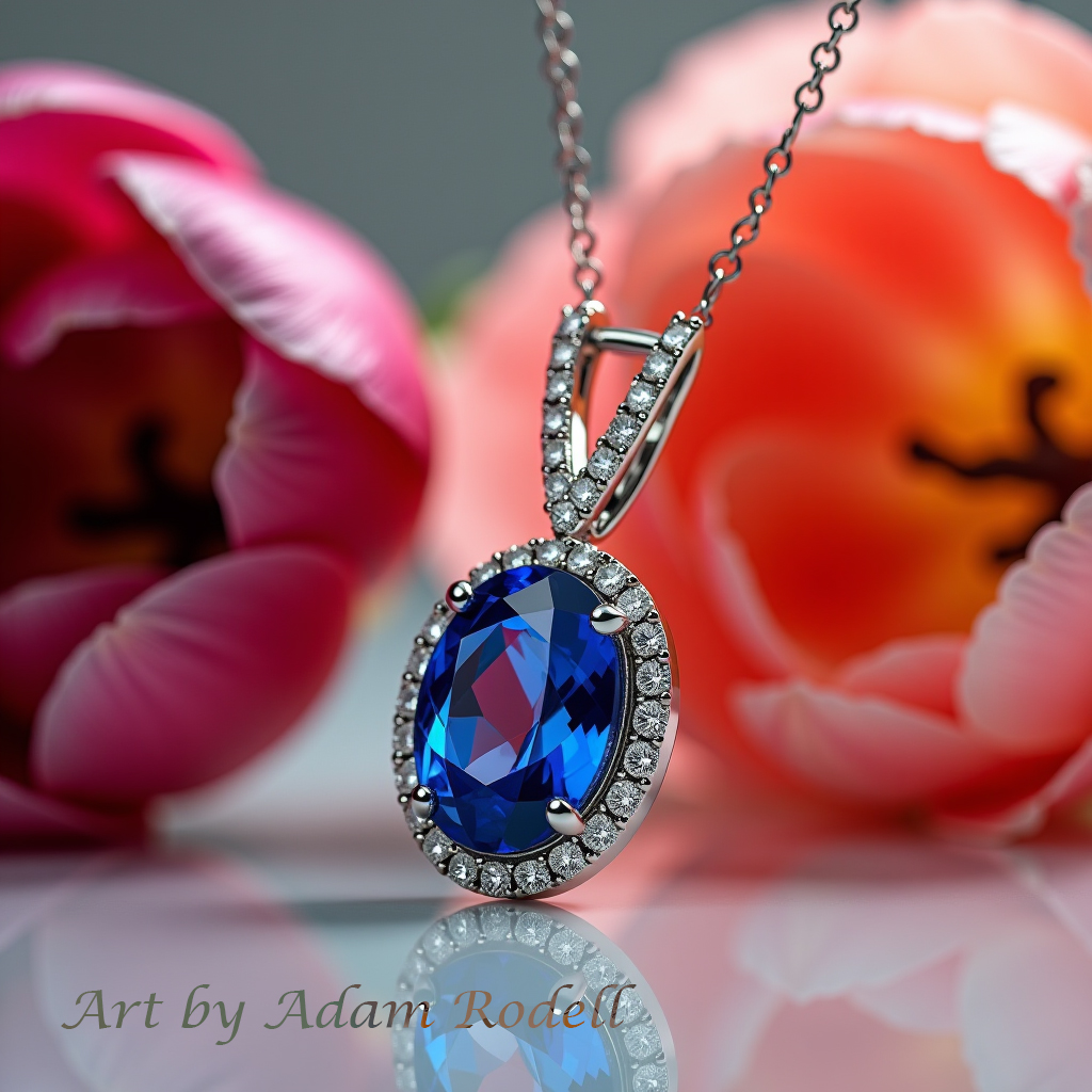 White Gold Sapphire Pendant