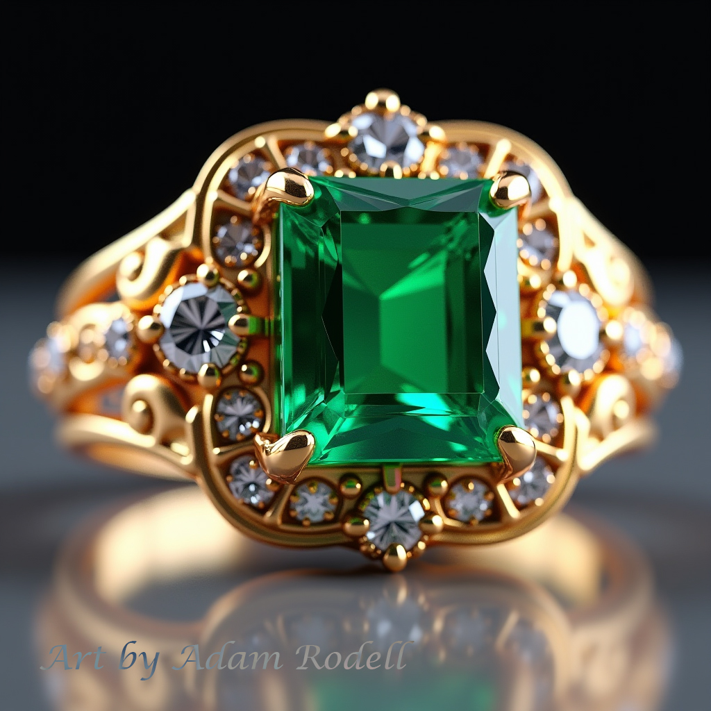 Yellow Gold Ring with Emerald