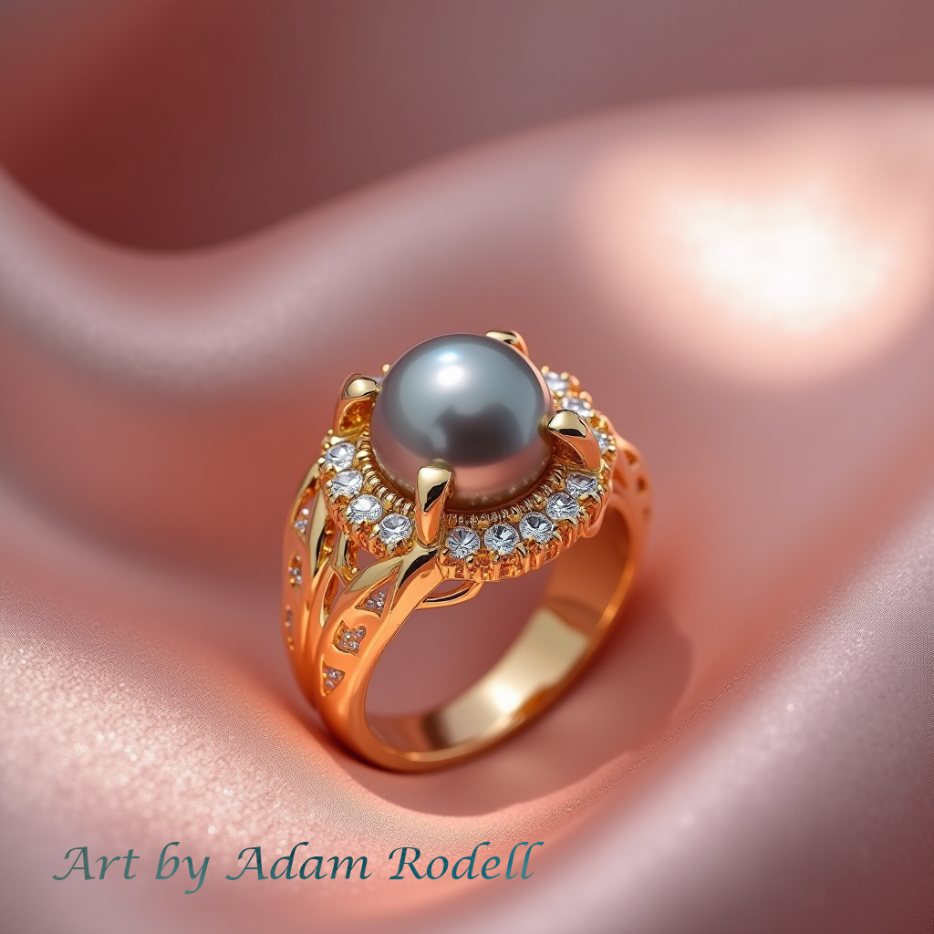 Yellow Gold Ring with Pearl