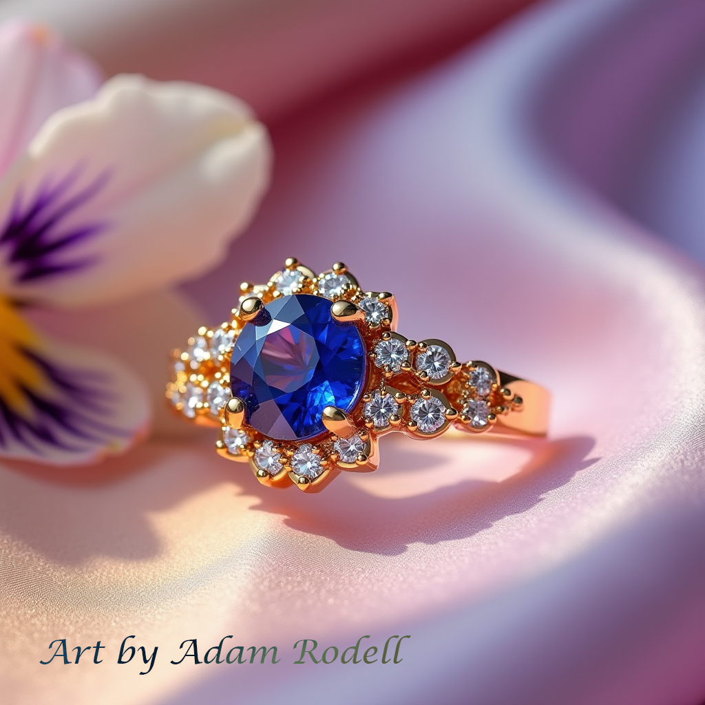 Yellow Gold Ring with Sapphire