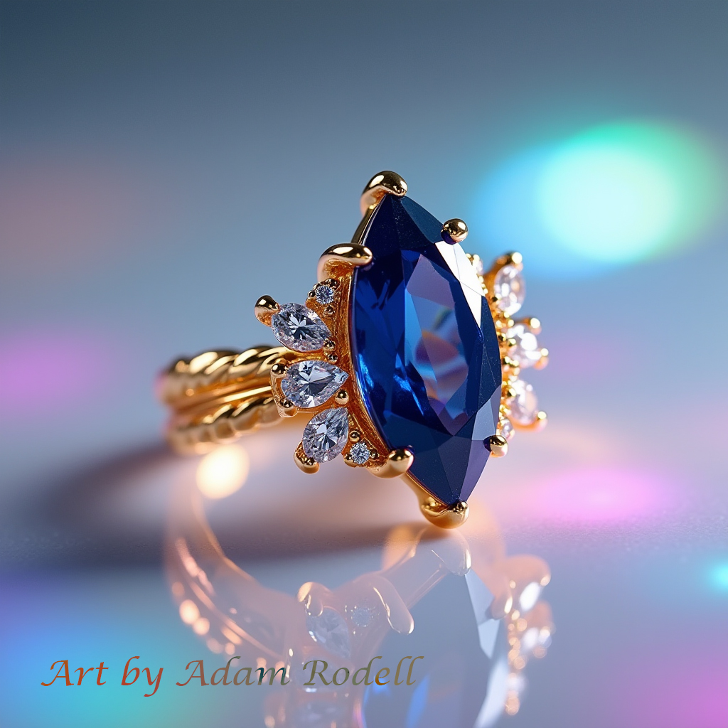 Yellow Gold Ring with Sapphire