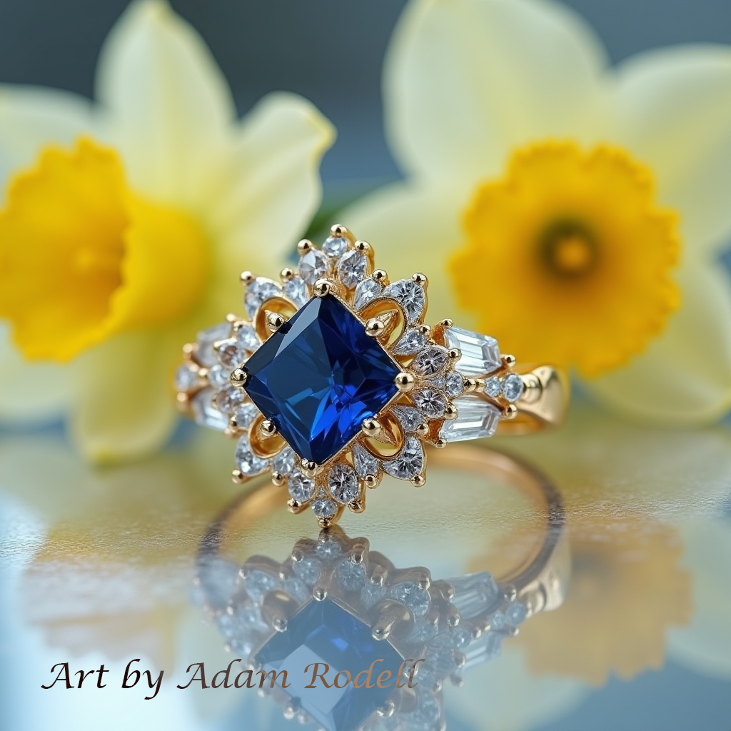 Yellow Gold Ring with Sapphire