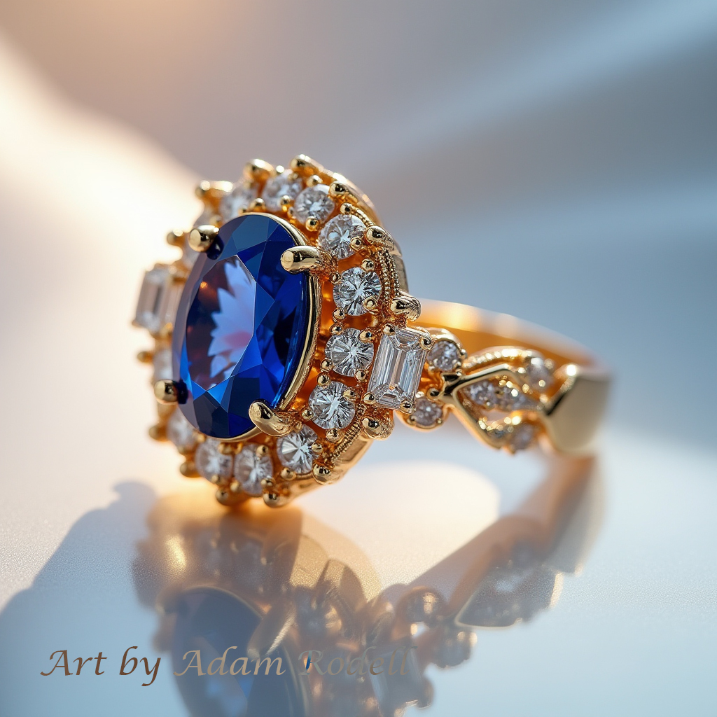 Yellow Gold Ring with Sapphire