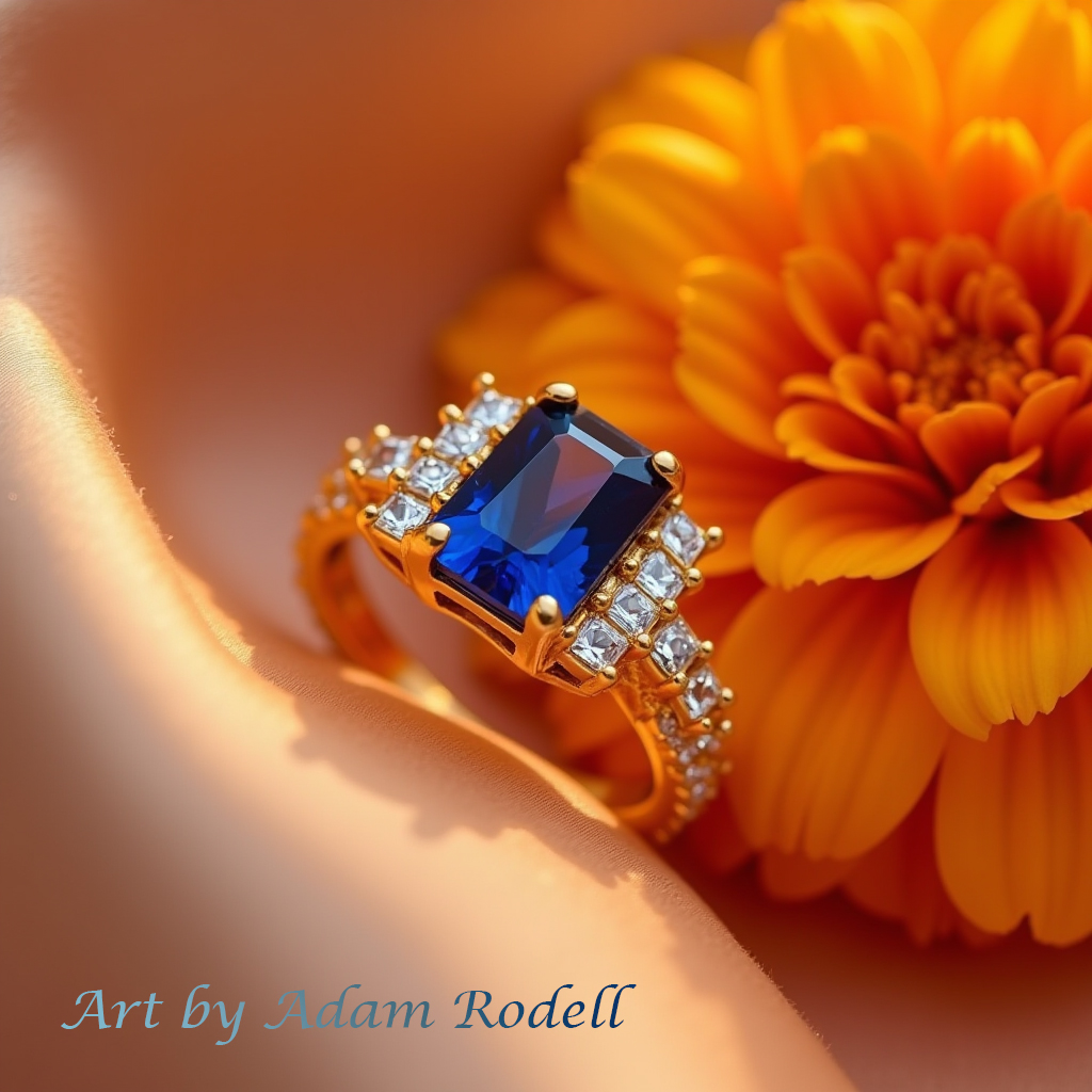 Yellow Gold Ring with Sapphire