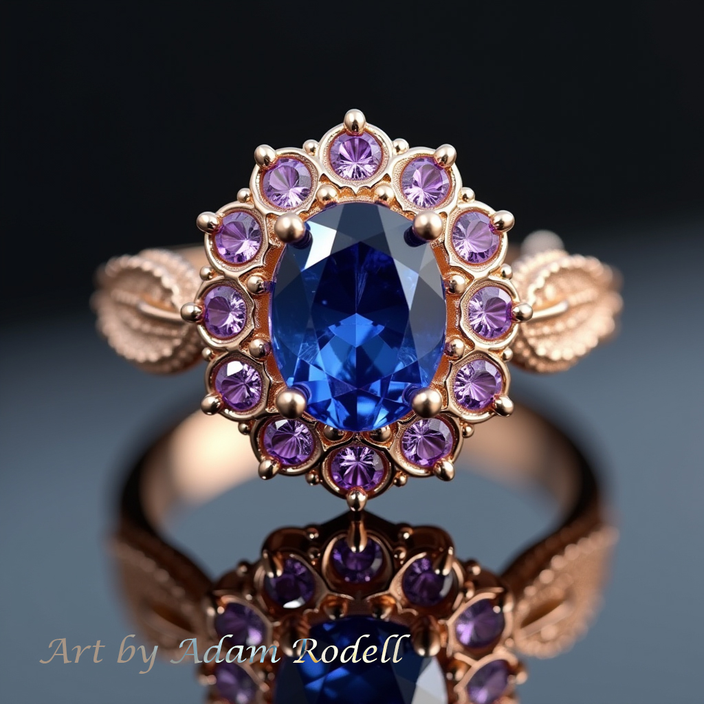 Yellow Gold Ring with Sapphire