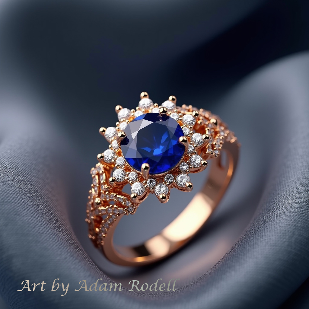 Yellow Gold Ring with Sapphire