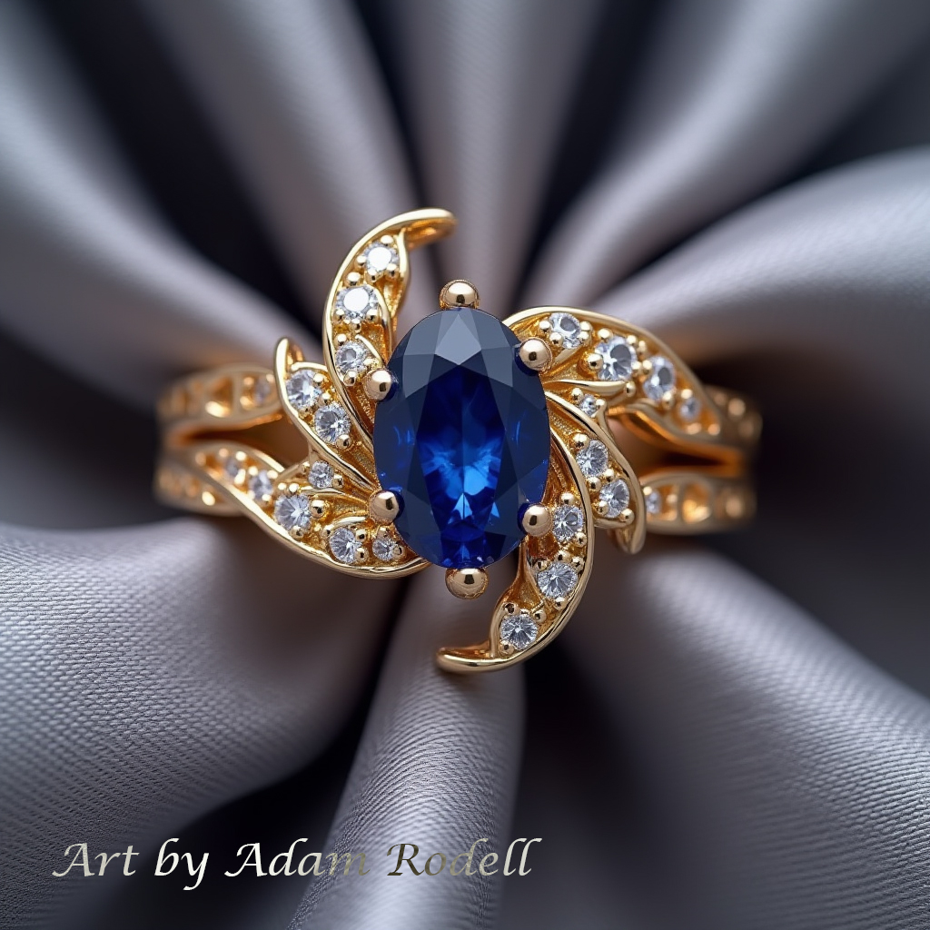 Yellow Gold Ring with Sapphire