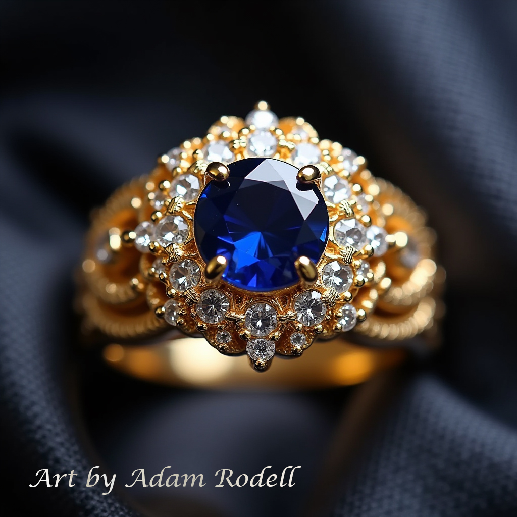 Yellow Gold Ring with Sapphire