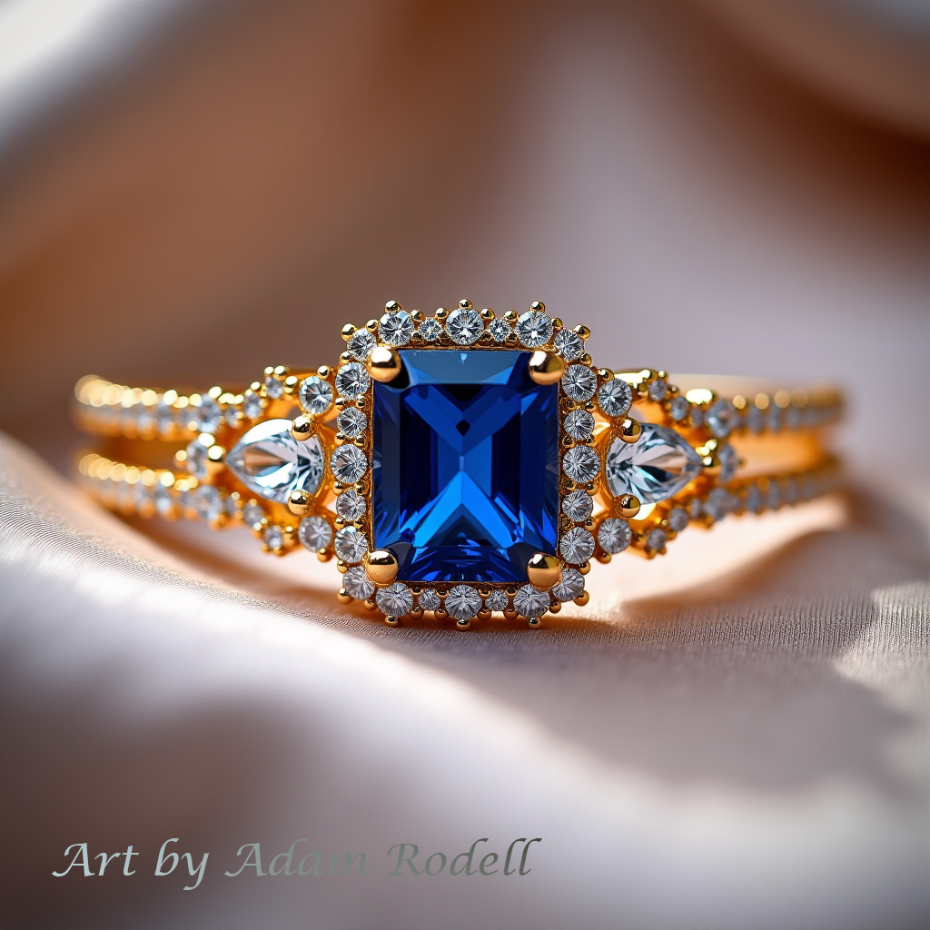 Yellow Gold Ring with Sapphire