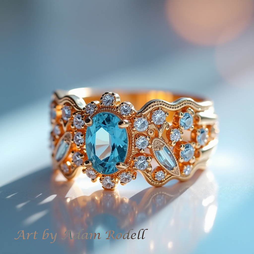 Yellow Gold Ring with Topaz