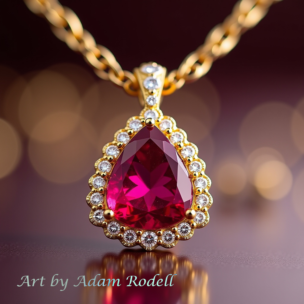 Yellow Gold Ruby Pendant