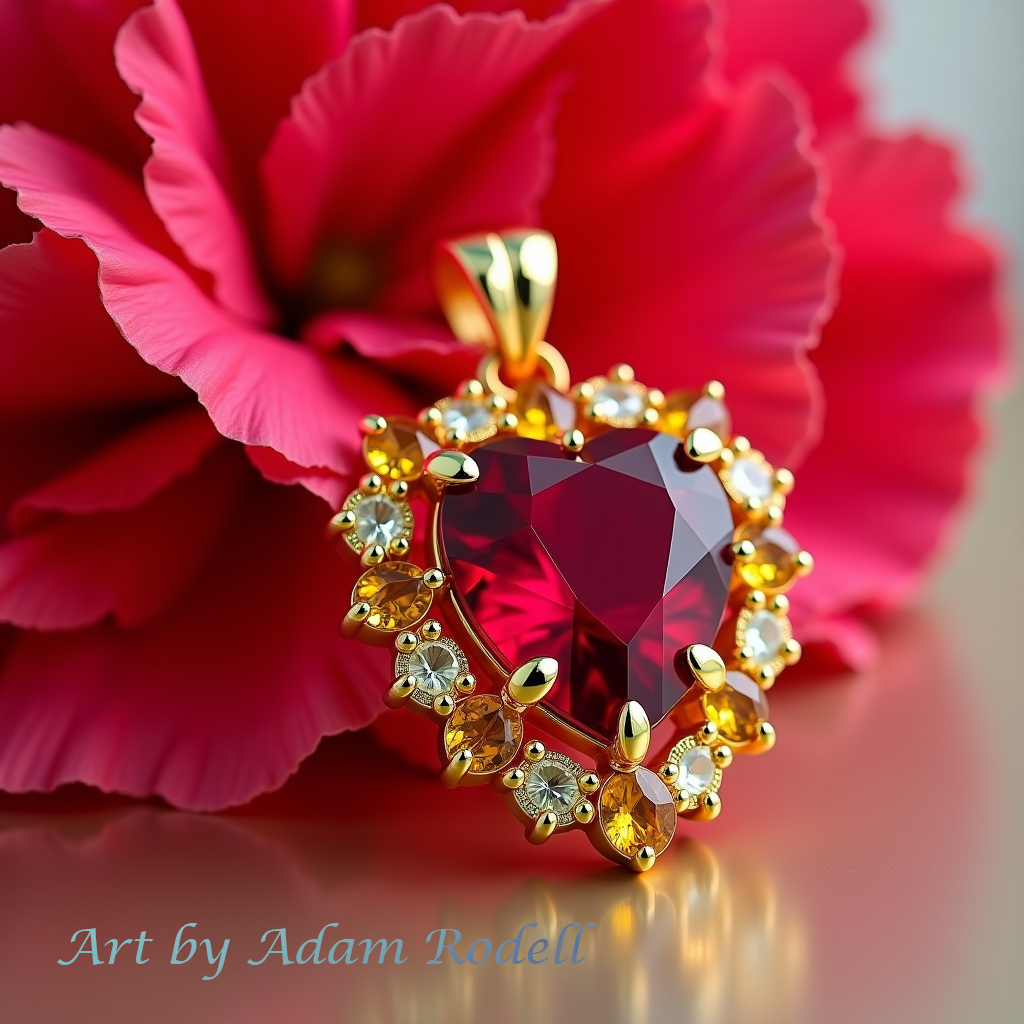 Yellow Gold Ruby Pendant