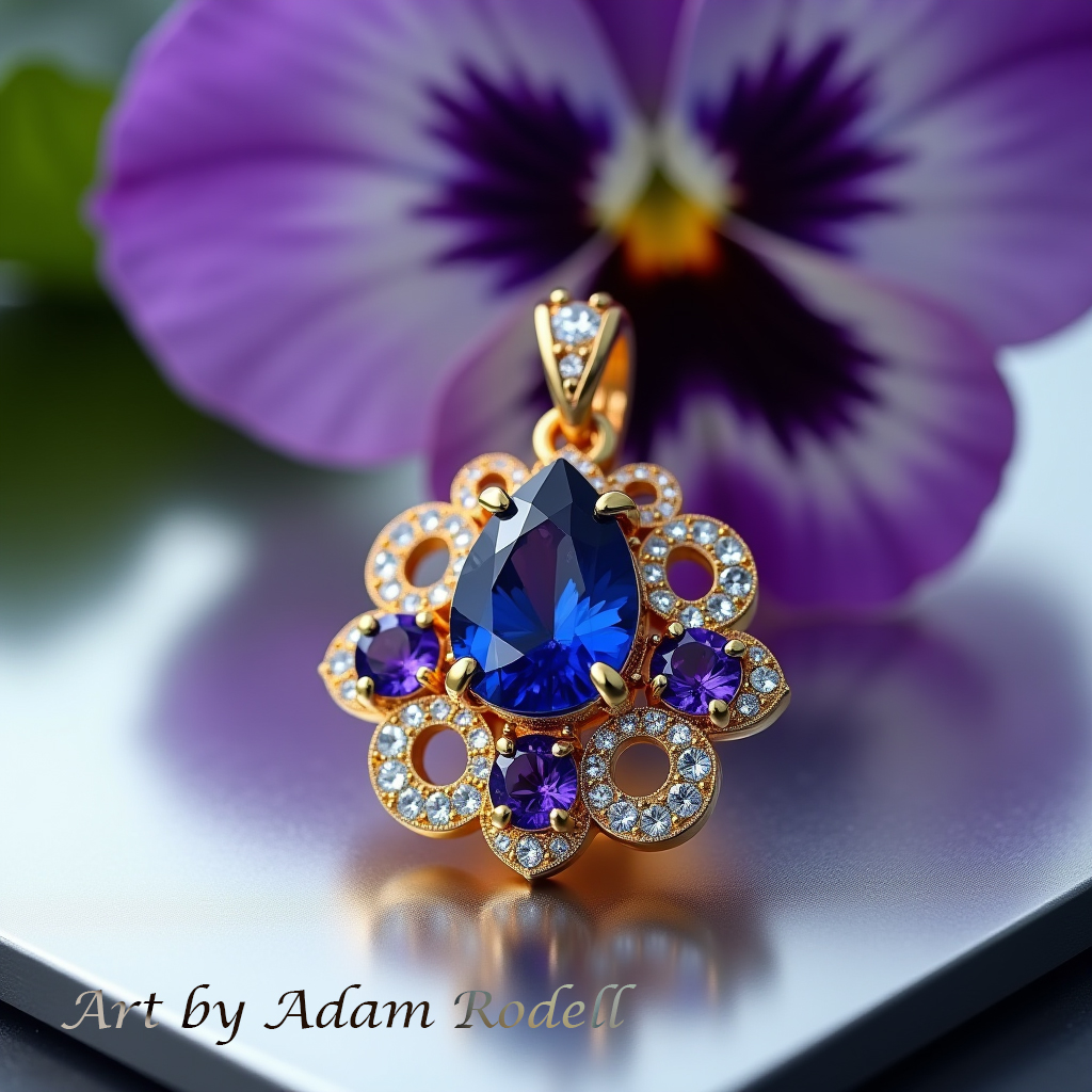 Yellow Gold Sapphire Pendant