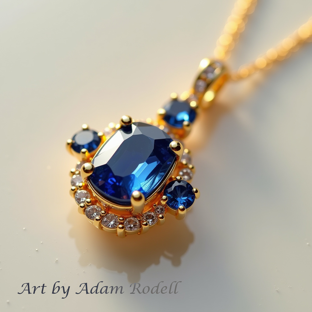 Yellow Gold Sapphire Pendant