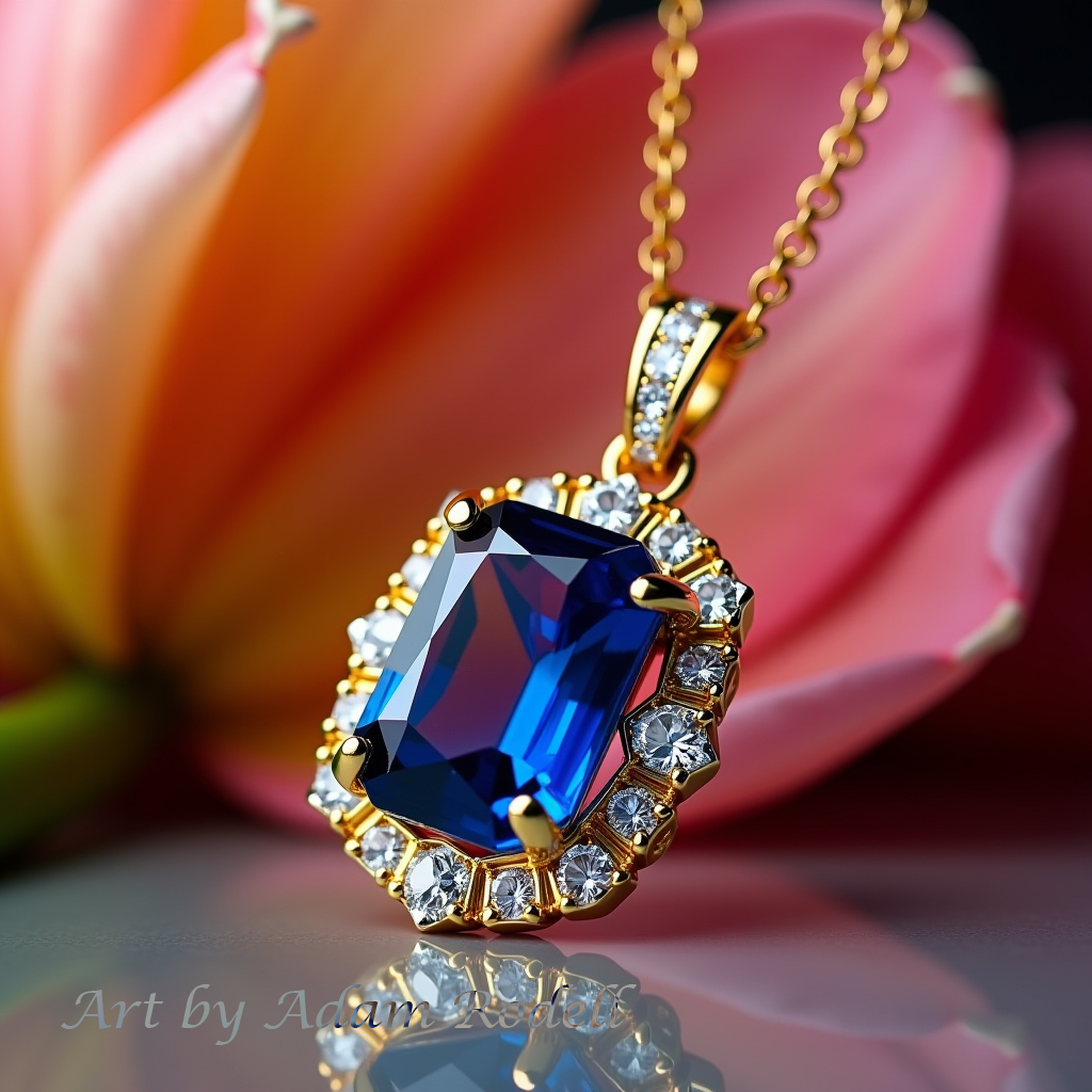 Yellow Gold Sapphire Pendant