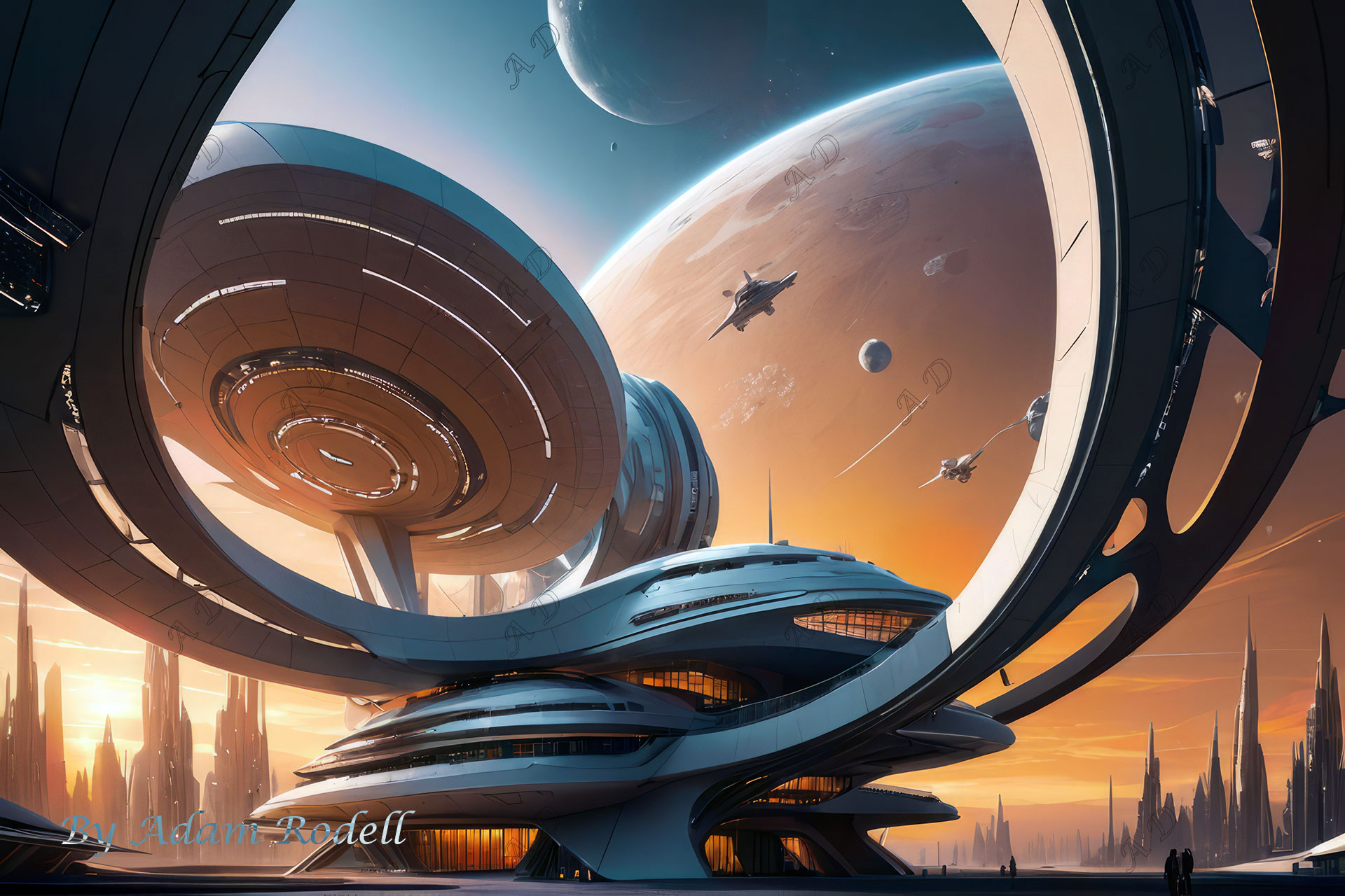 Sci-Fi PLACES. Art by Adam Rodell