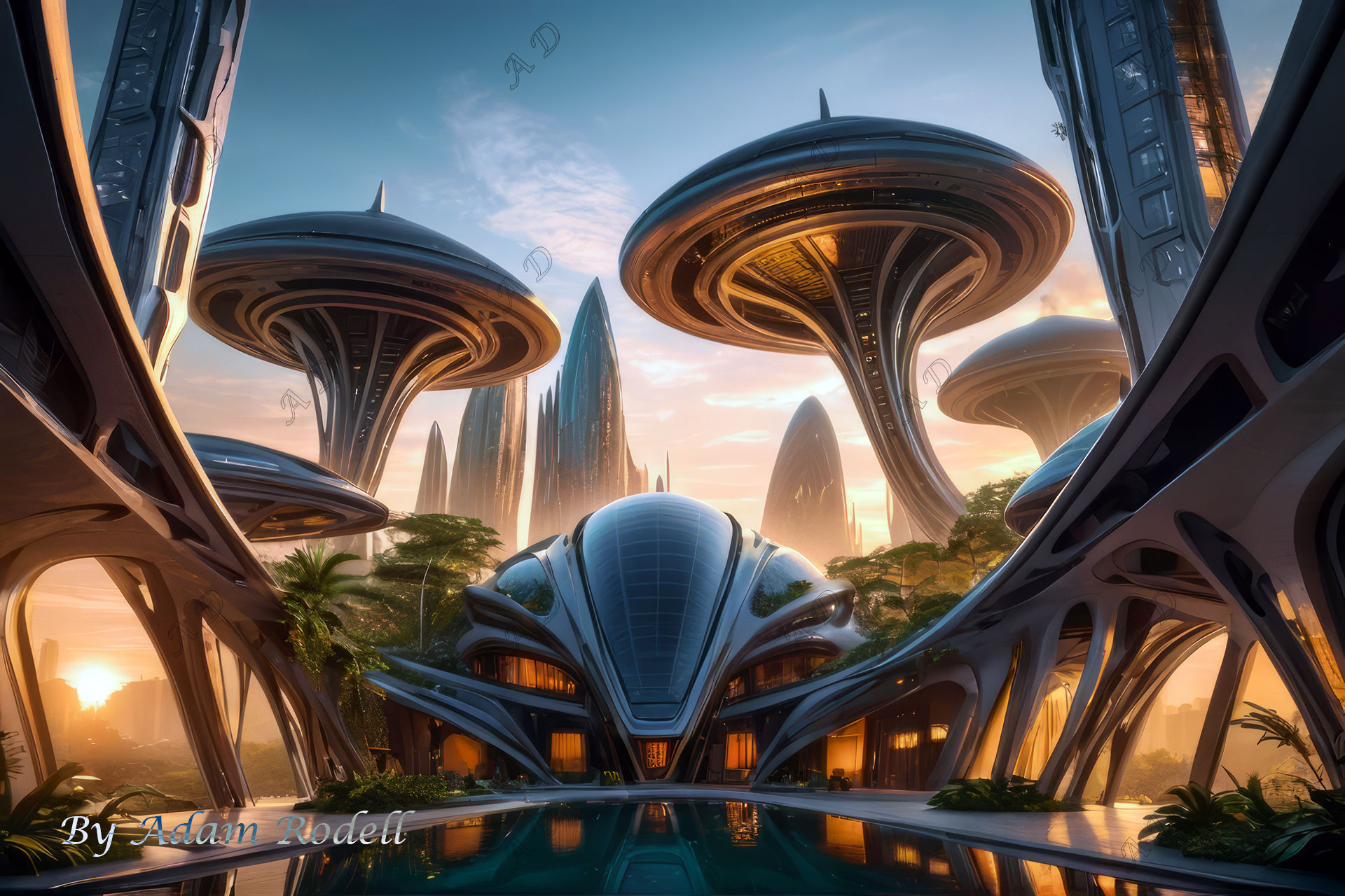 Sci-Fi PLACES. Art by Adam Rodell