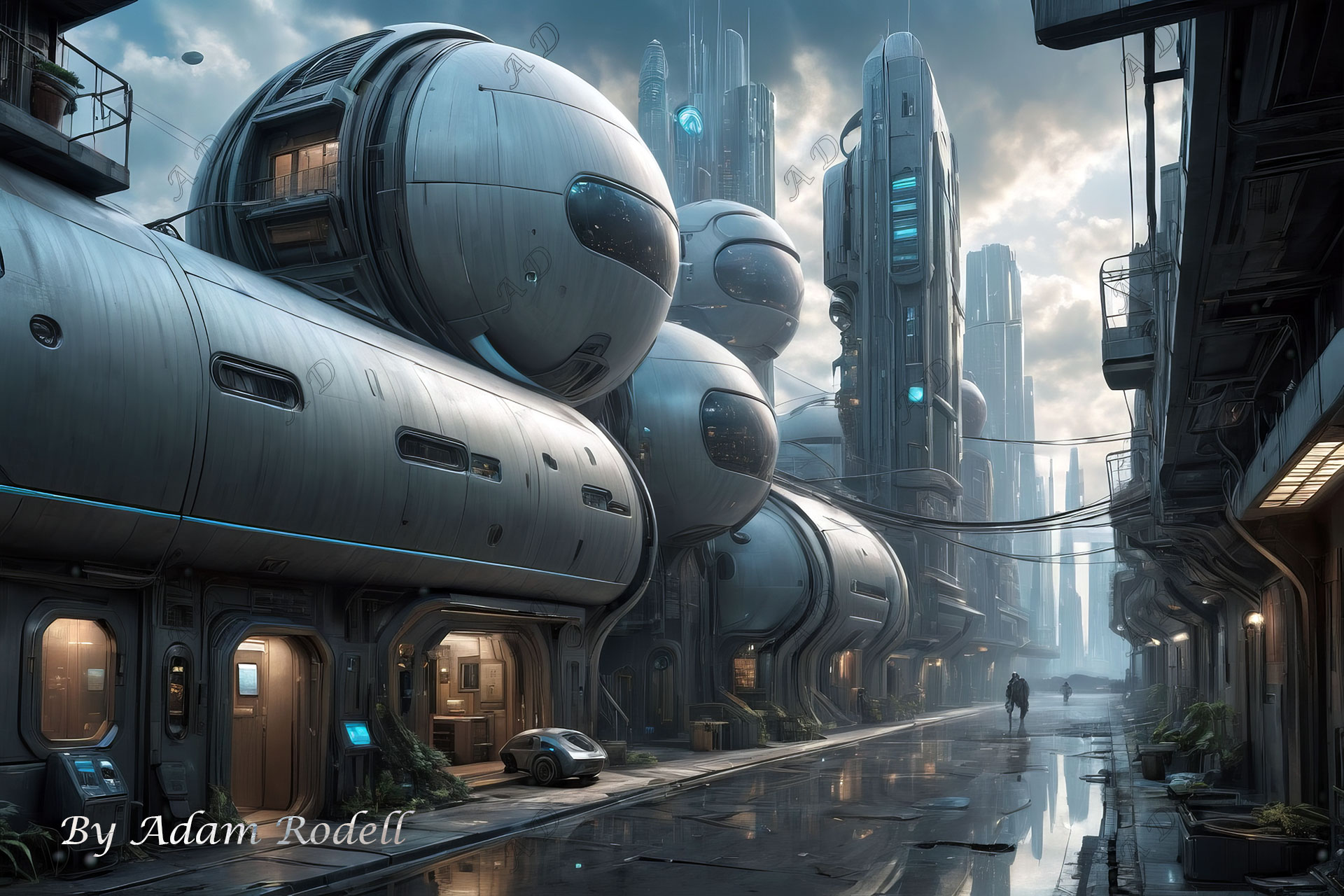 Sci-Fi PLACES. Art by Adam Rodell