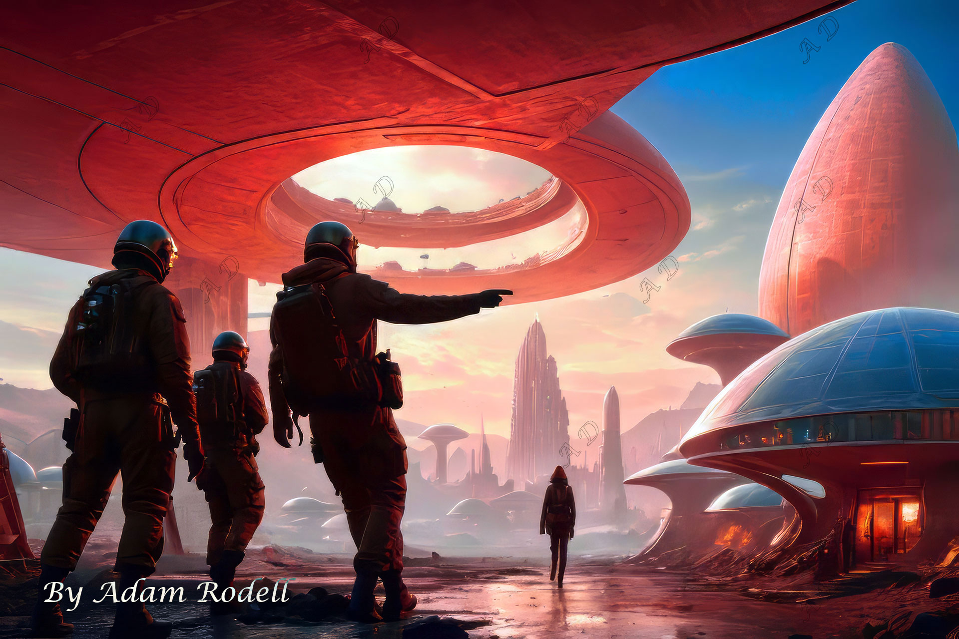 Sci-Fi PLACES. Art by Adam Rodell