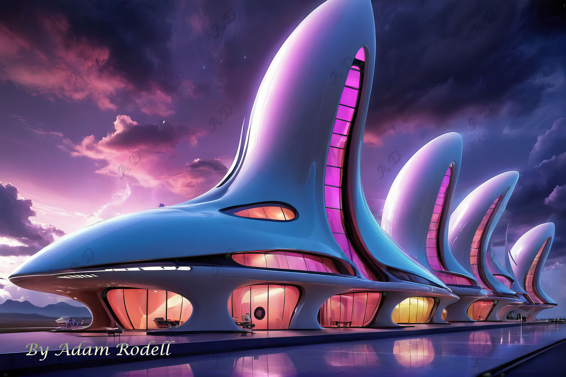 Sci-Fi PLACES. Art by Adam Rodell