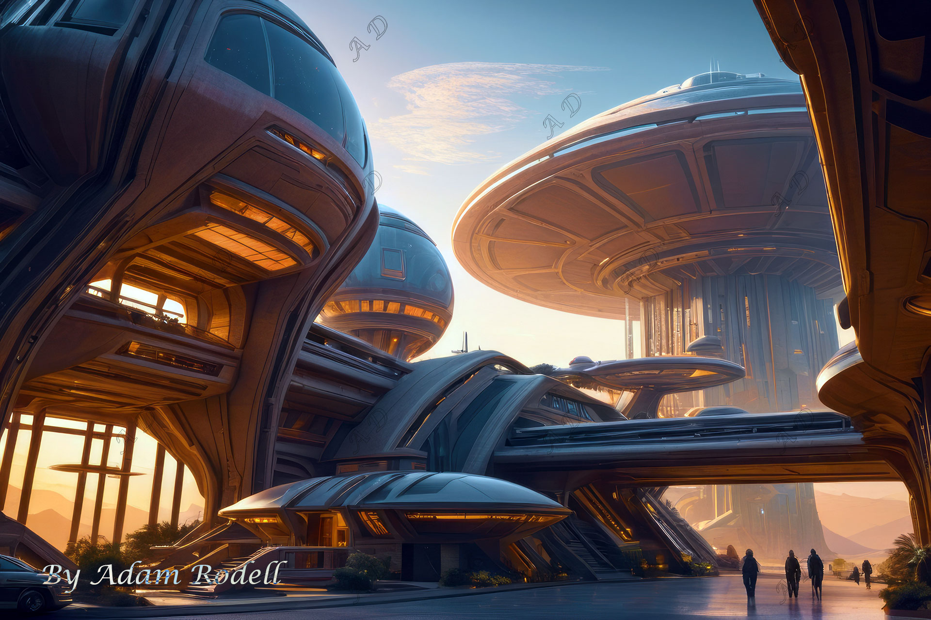 Sci-Fi PLACES. Art by Adam Rodell