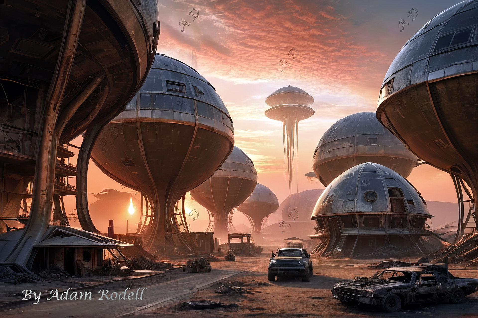 Sci-Fi PLACES. Art by Adam Rodell