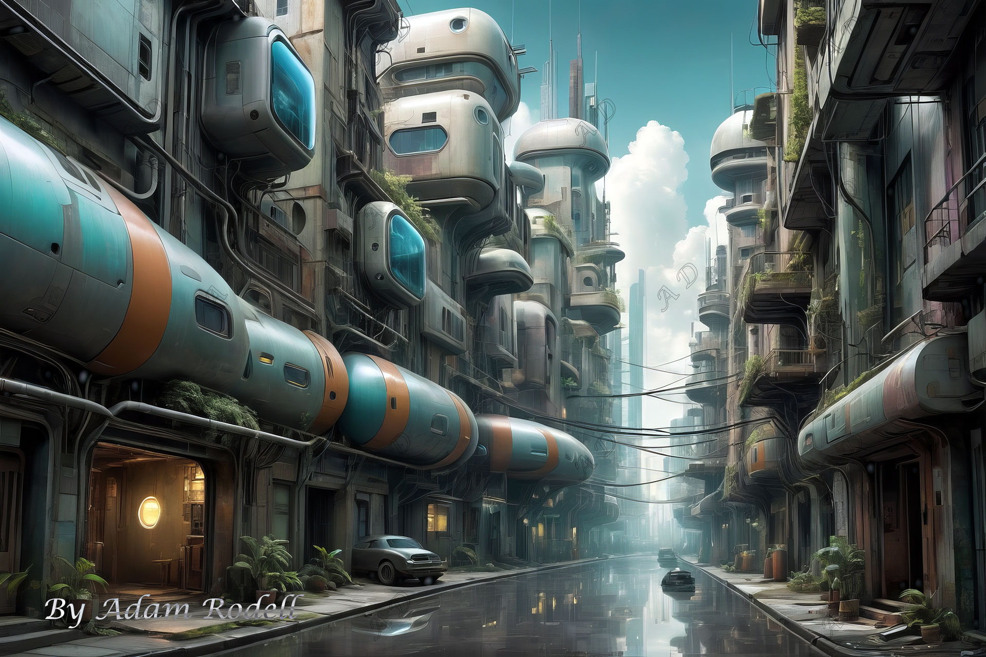 Sci-Fi PLACES. Art by Adam Rodell