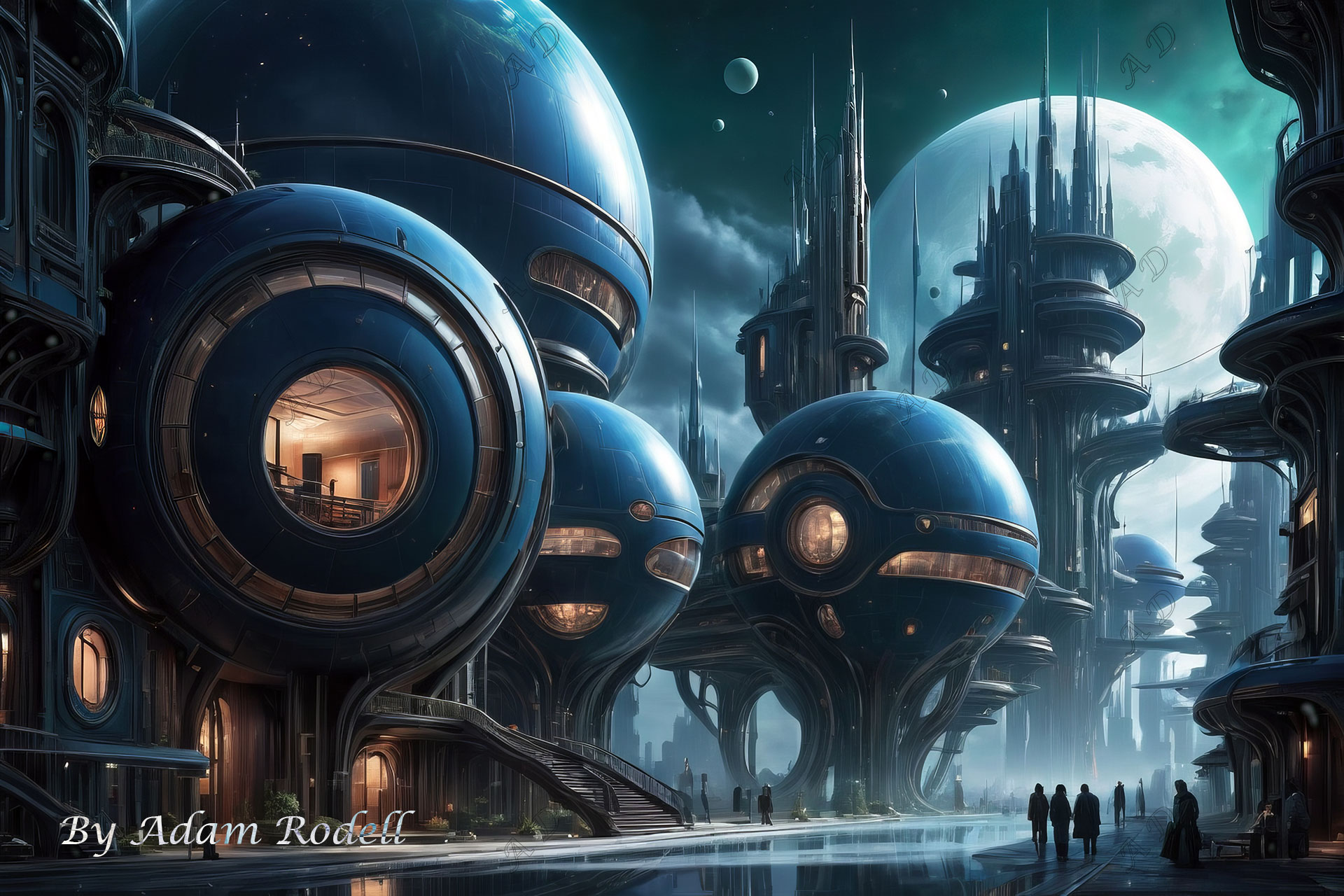 Sci-Fi PLACES. Art by Adam Rodell