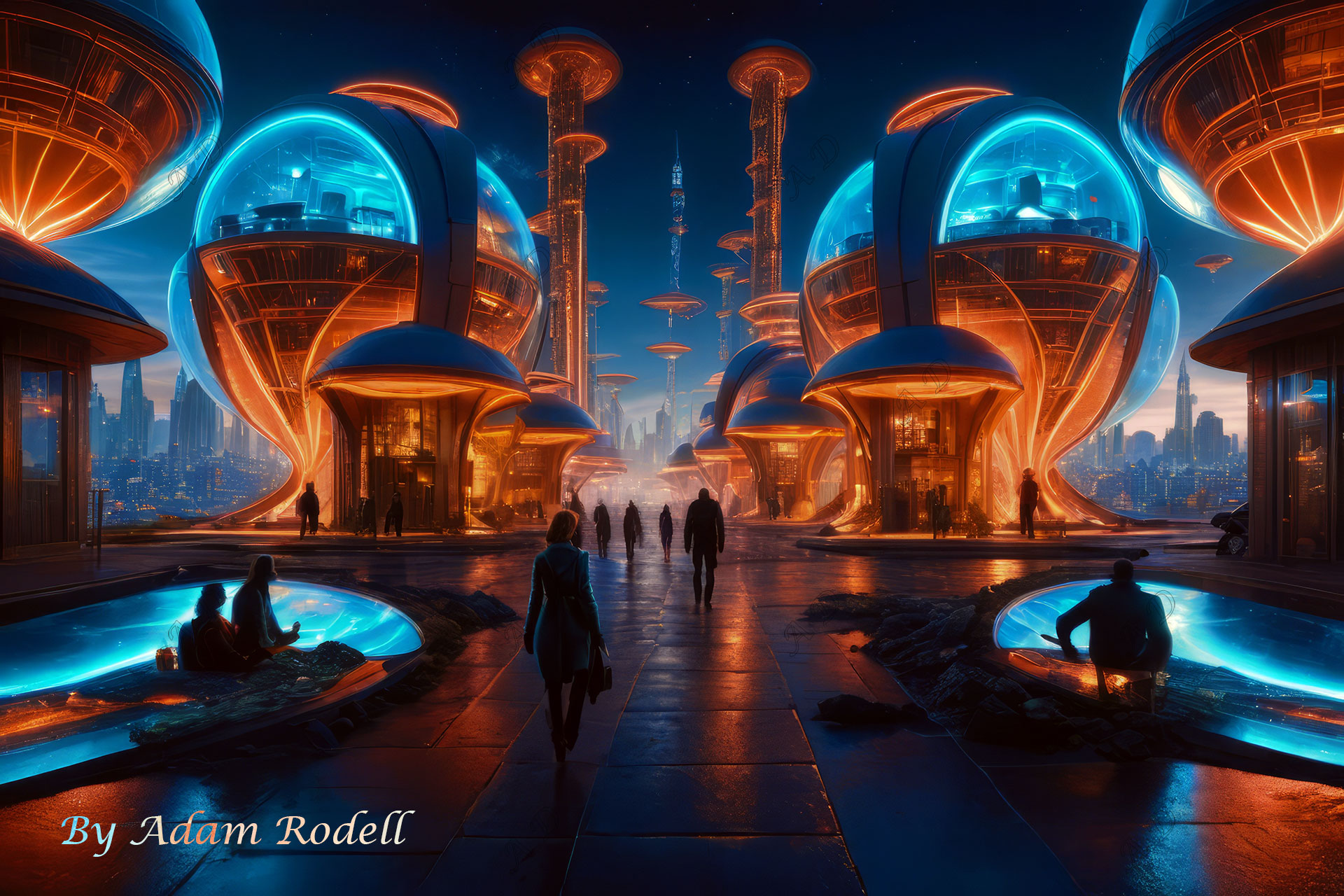 Sci-Fi PLACES. Art by Adam Rodell