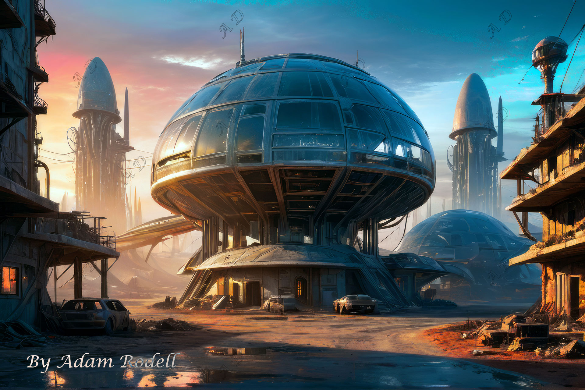 Sci-Fi PLACES. Art by Adam Rodell