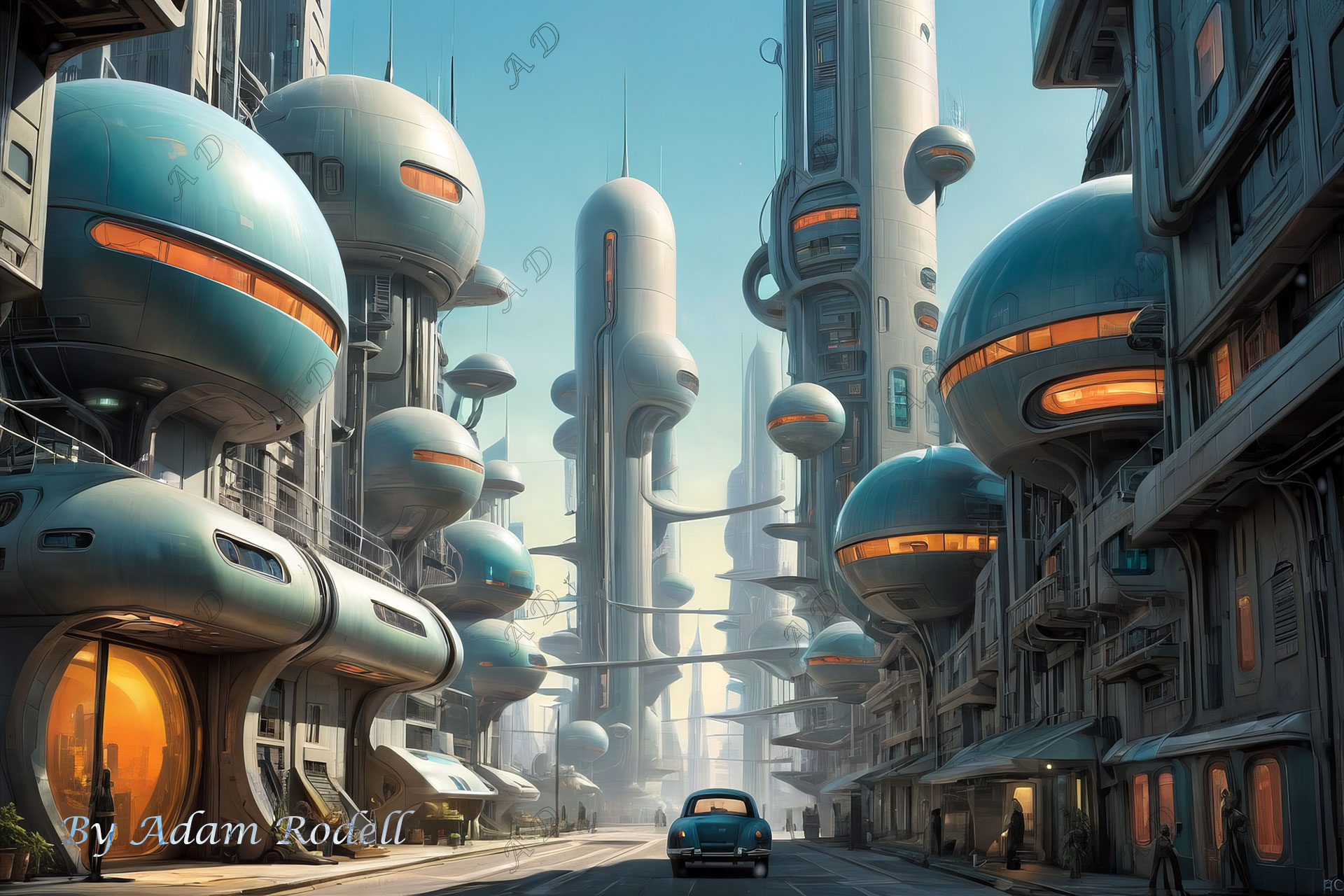 Sci-Fi PLACES. Art by Adam Rodell