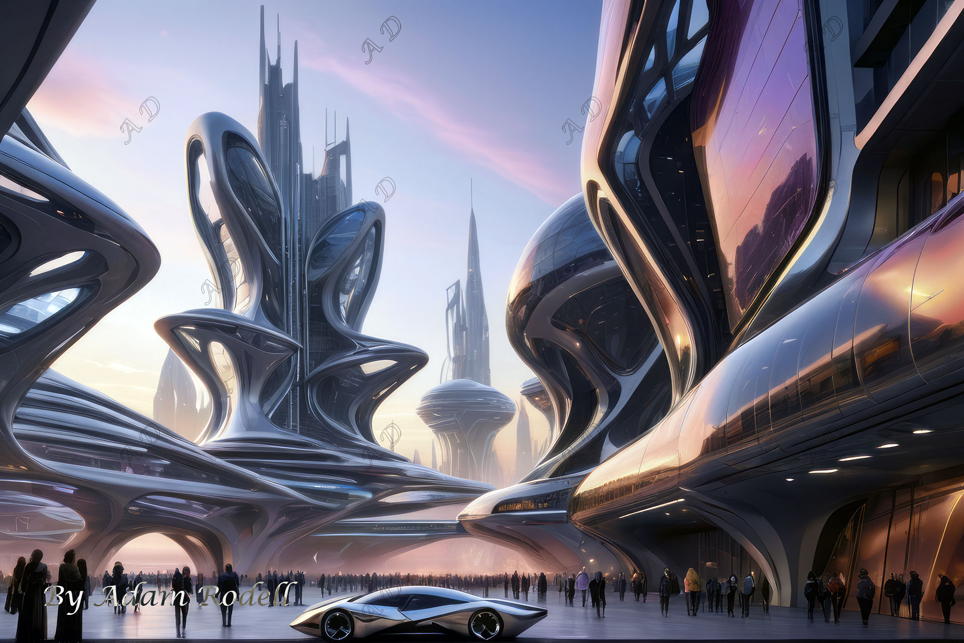 Sci-Fi PLACES. Art by Adam Rodell