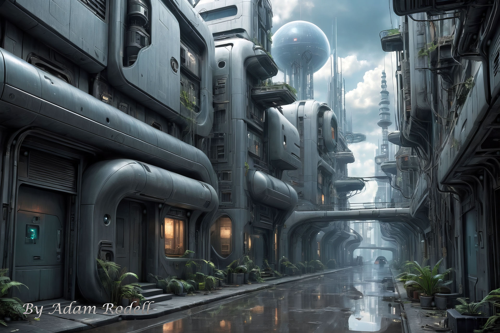 Sci-Fi PLACES. Art by Adam Rodell