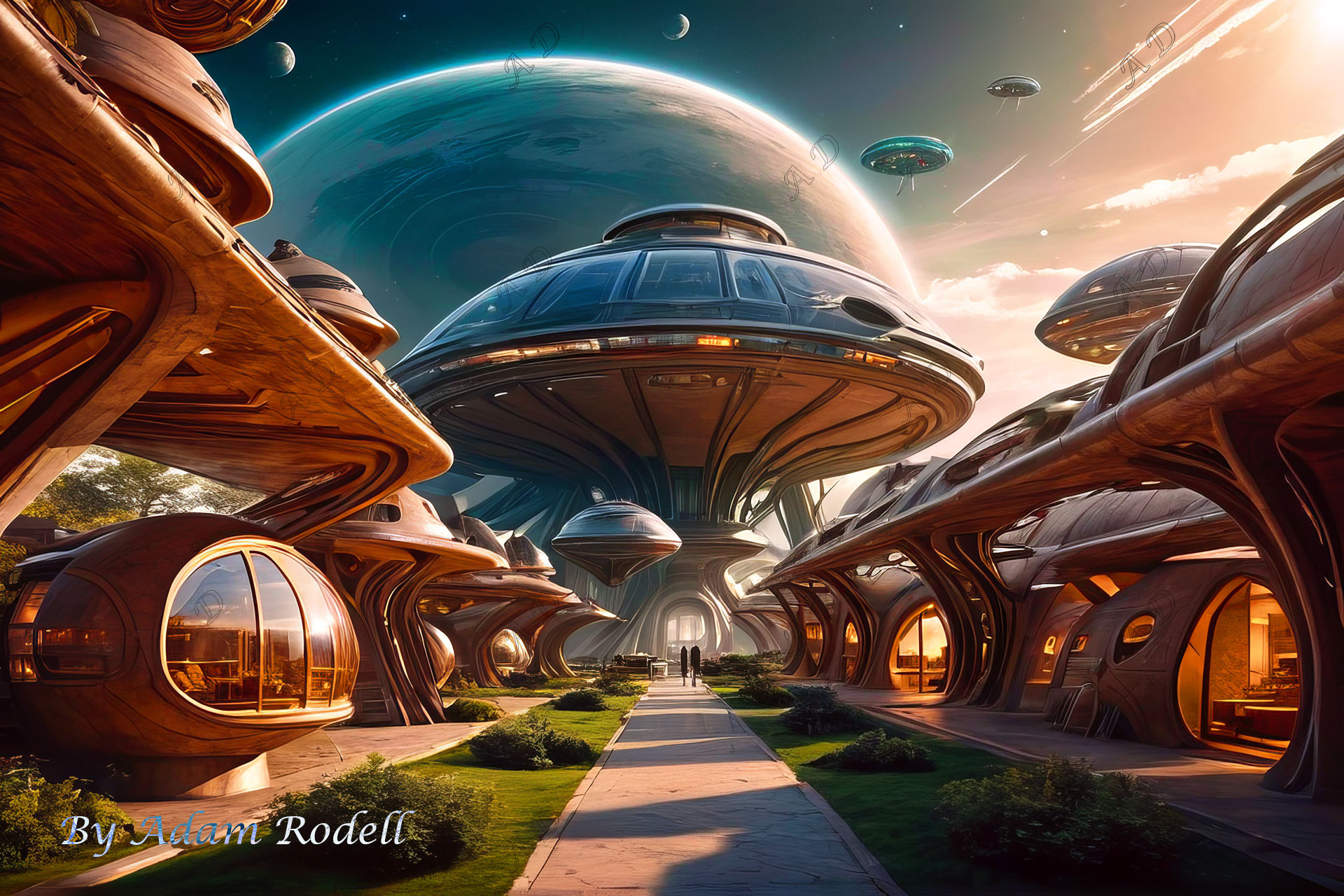 Sci-Fi PLACES. Art by Adam Rodell