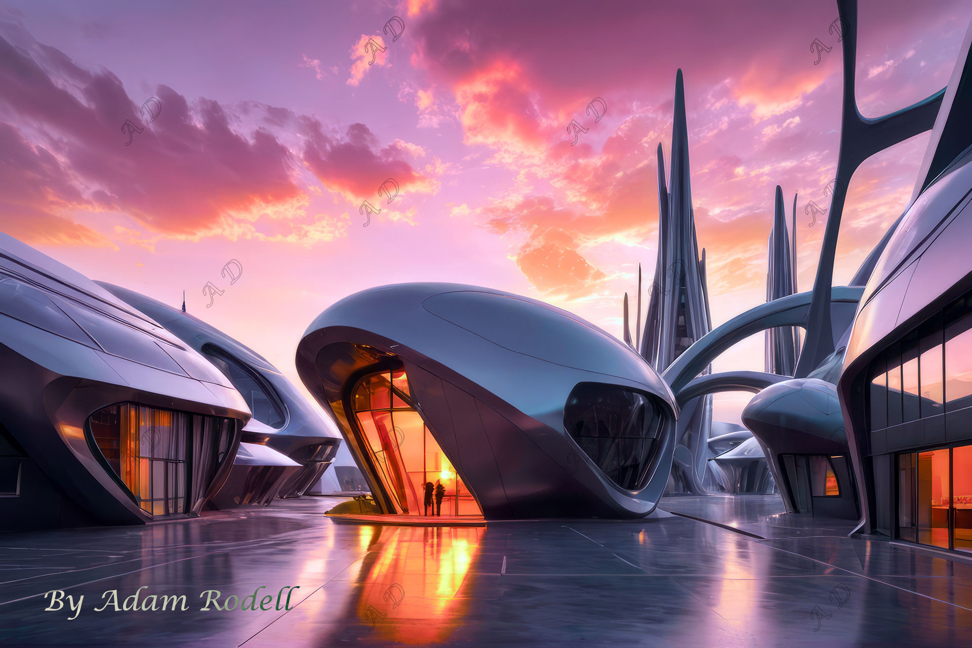 Sci-Fi PLACES. Art by Adam Rodell