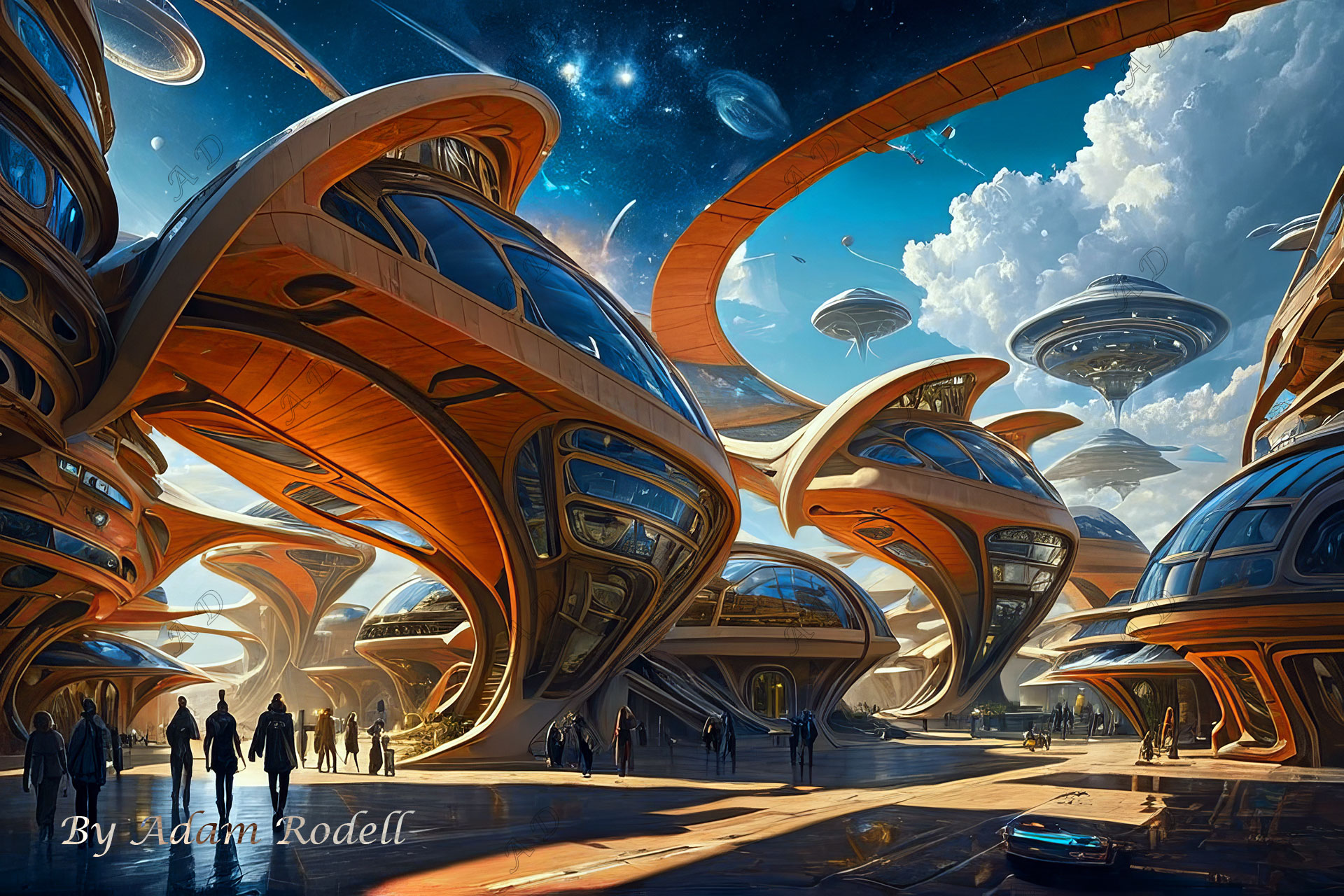 Sci-Fi PLACES. Art by Adam Rodell