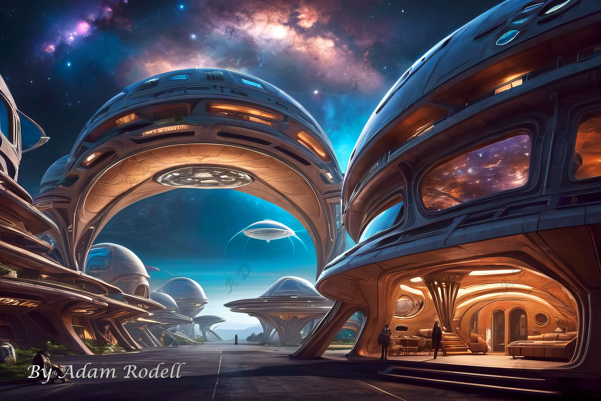 Sci-Fi PLACES. Art by Adam Rodell