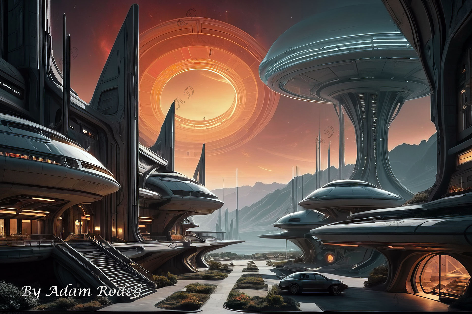 Sci-Fi PLACES. Art by Adam Rodell